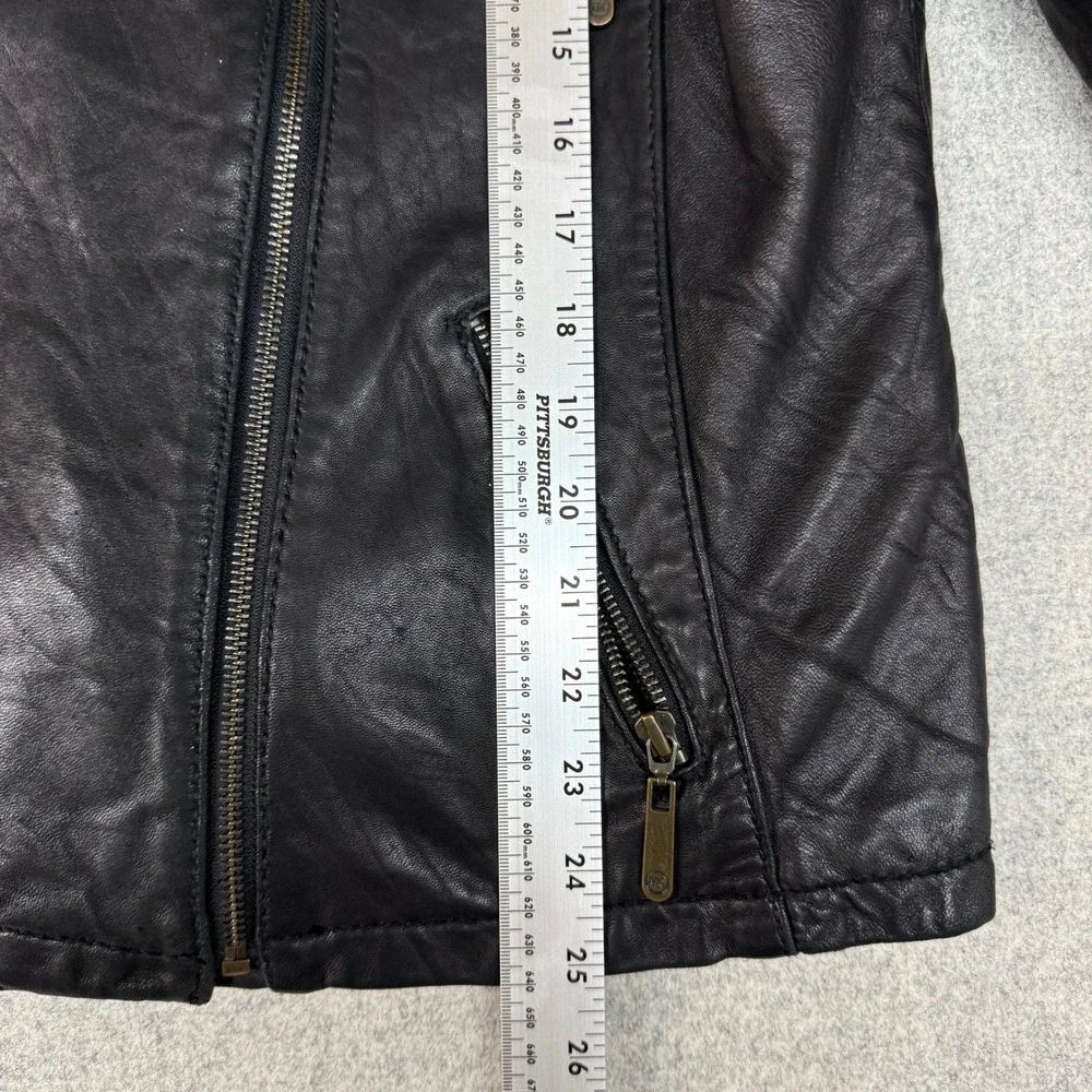 Michael Michael Kors Leather Moto Jacket XL Black Asymmetrical Zip Biker Coat